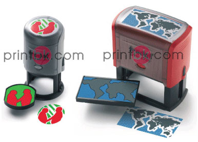 ตรายางหมึกในตัวหลายสี multi-color stamp